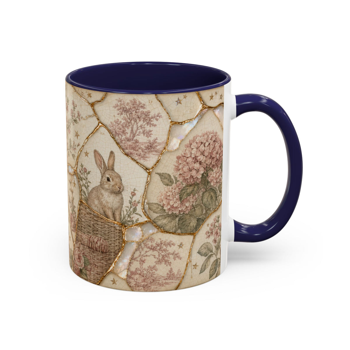 Kintsugi Coffee Mug, Mended Garden Ceramic Mug 11oz 15oz, Encouragement Gift, New Mom Gift, Postpartum Gift, Cottagecore Kitchen