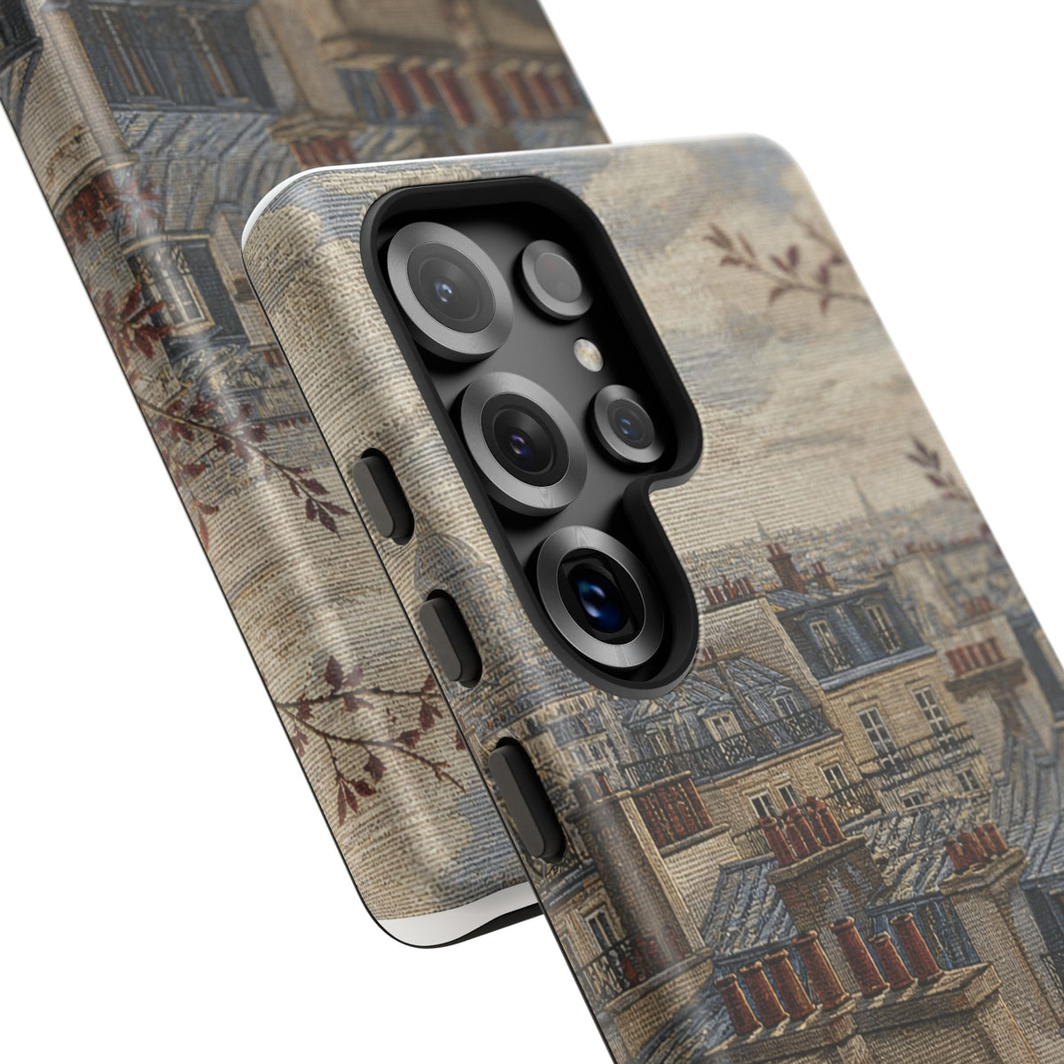 Paris Phone Case, Jacquard-Look Travel Art, Tough Protective Case, Matte or Glossy