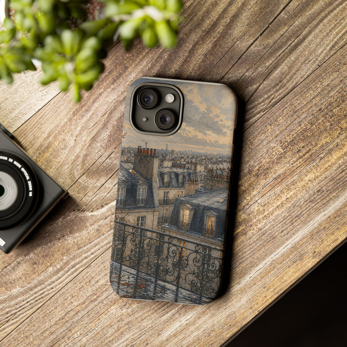Paris Phone Case, Rooftop Travel Art, Tough Protective Case, Matte or Glossy