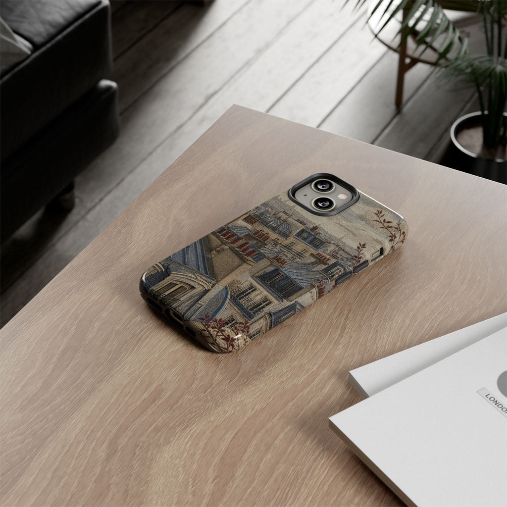 Paris Phone Case, Jacquard-Look Travel Art, Tough Protective Case, Matte or Glossy