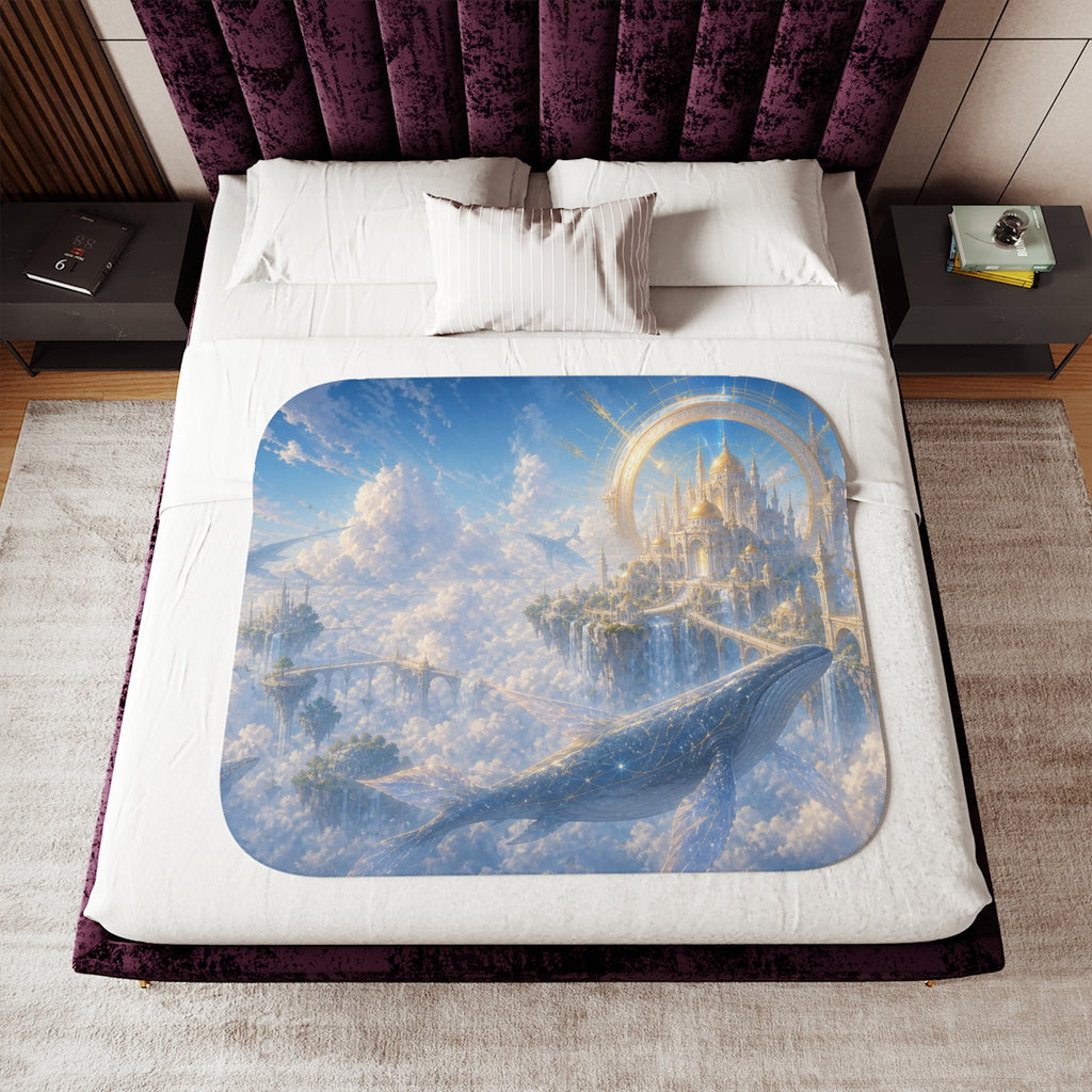 The Palace of Skywhales Fantasy Sherpa Blanket