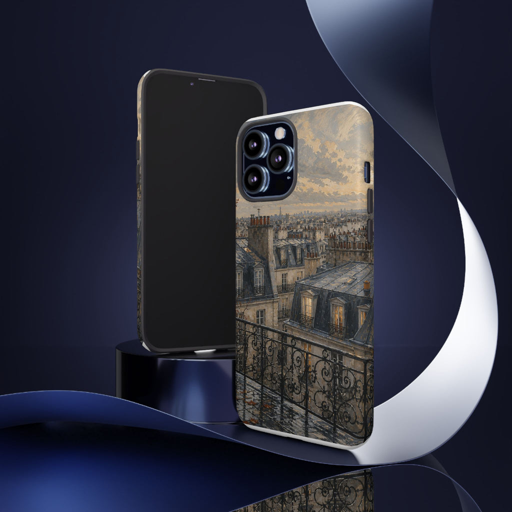 Paris Phone Case, Rooftop Travel Art, Tough Protective Case, Matte or Glossy