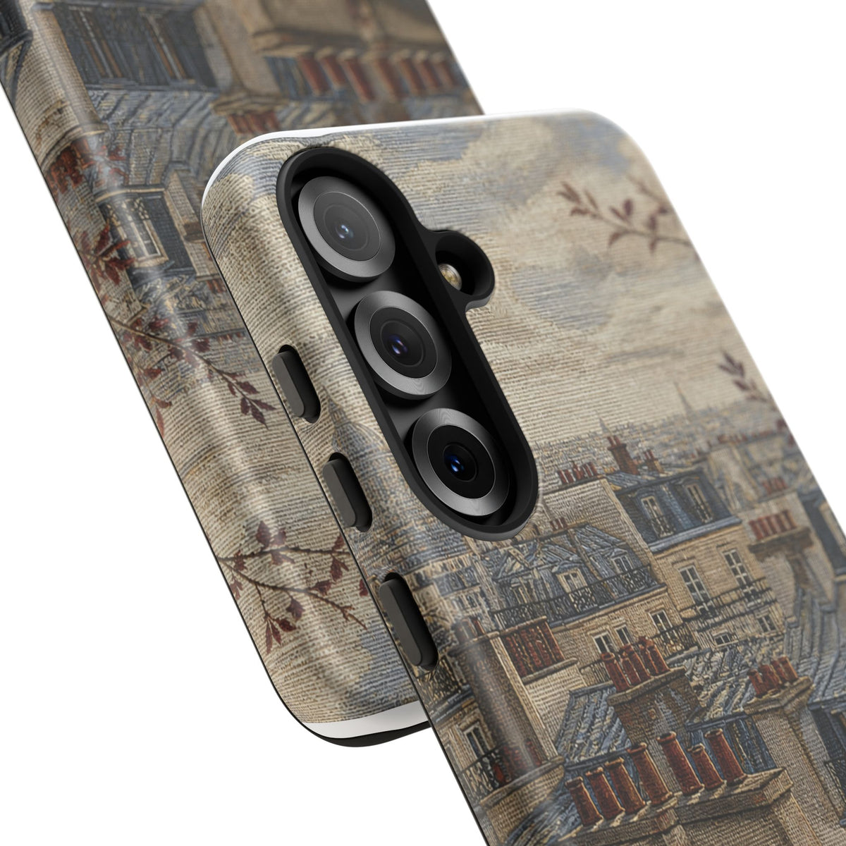 Paris Phone Case, Jacquard-Look Travel Art, Tough Protective Case, Matte or Glossy