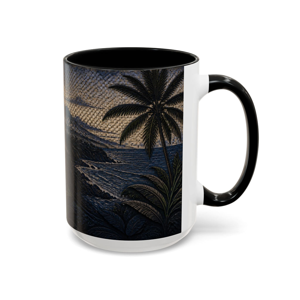 Bali Accent Coffee Mug, Material-Look Travel Art, 11oz 15oz