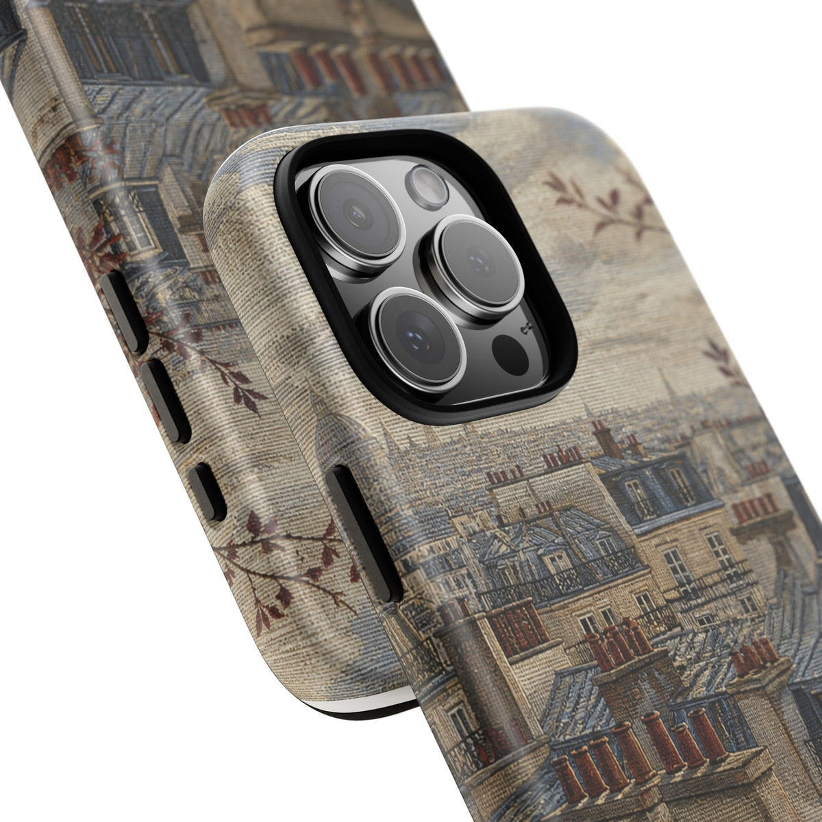 Paris Phone Case, Jacquard-Look Travel Art, Tough Protective Case, Matte or Glossy