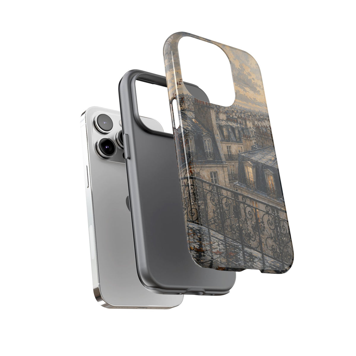 Paris Phone Case, Rooftop Travel Art, Tough Protective Case, Matte or Glossy