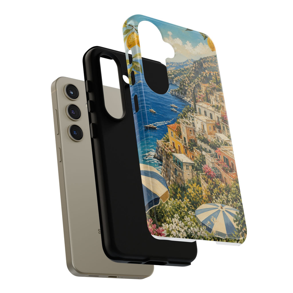 Amalfi Coast Phone Case, Coastal Travel Art, Tough Protective Case, Matte or Glossy