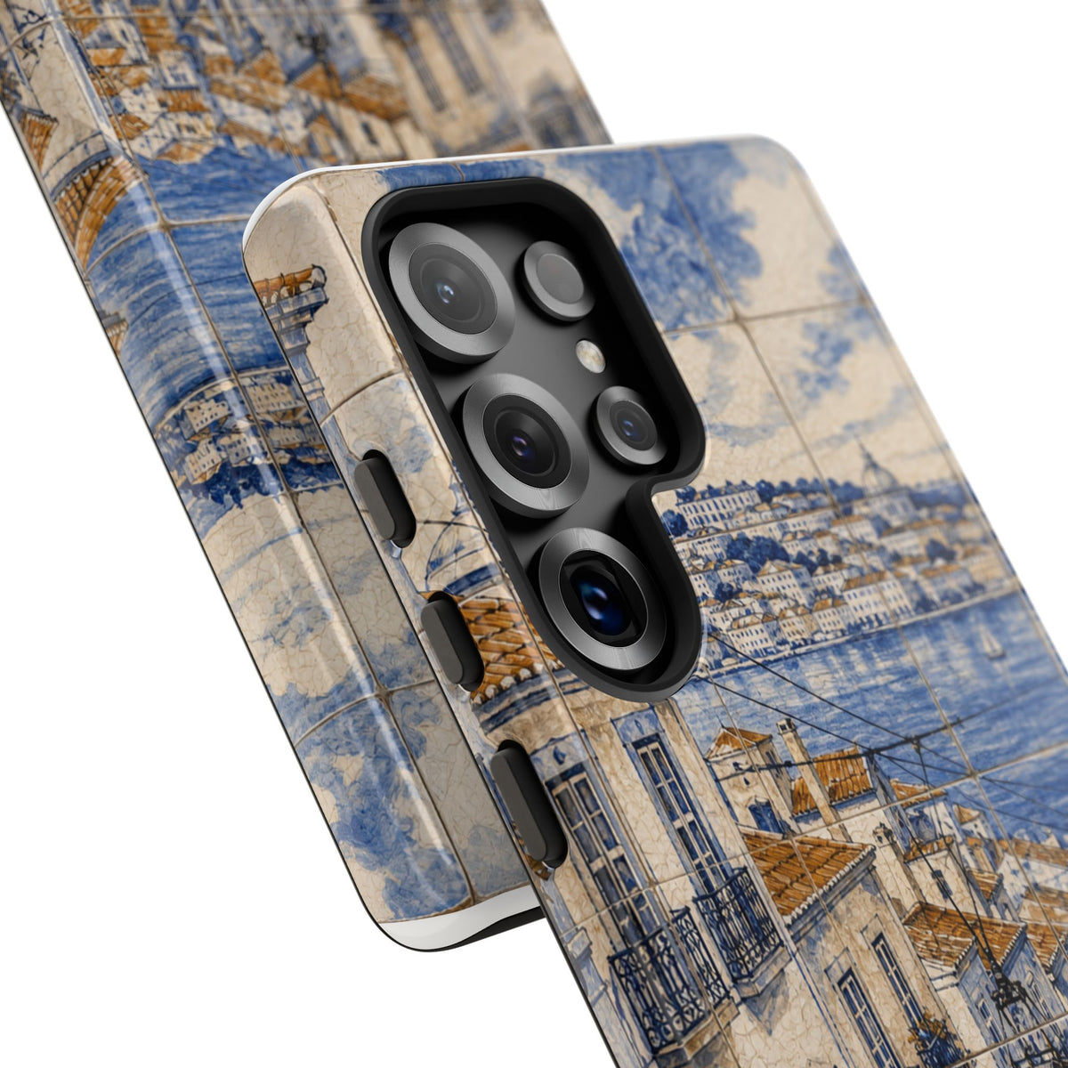 Lisbon Phone Case, Azulejo-Look Travel Art, Tough Protective Case, Matte or Glossy