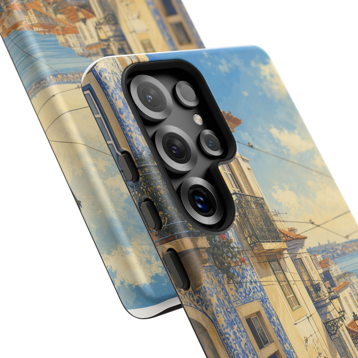 Lisbon Phone Case, Tram Street Travel Art, Tough Protective Case, Matte or Glossy
