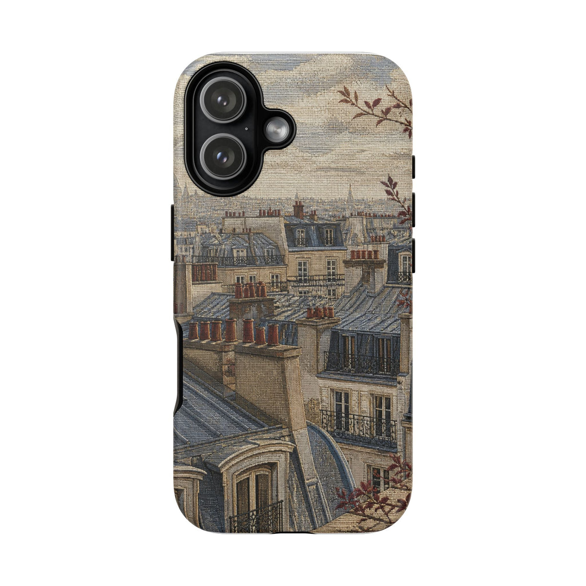 Paris Phone Case, Jacquard-Look Travel Art, Tough Protective Case, Matte or Glossy