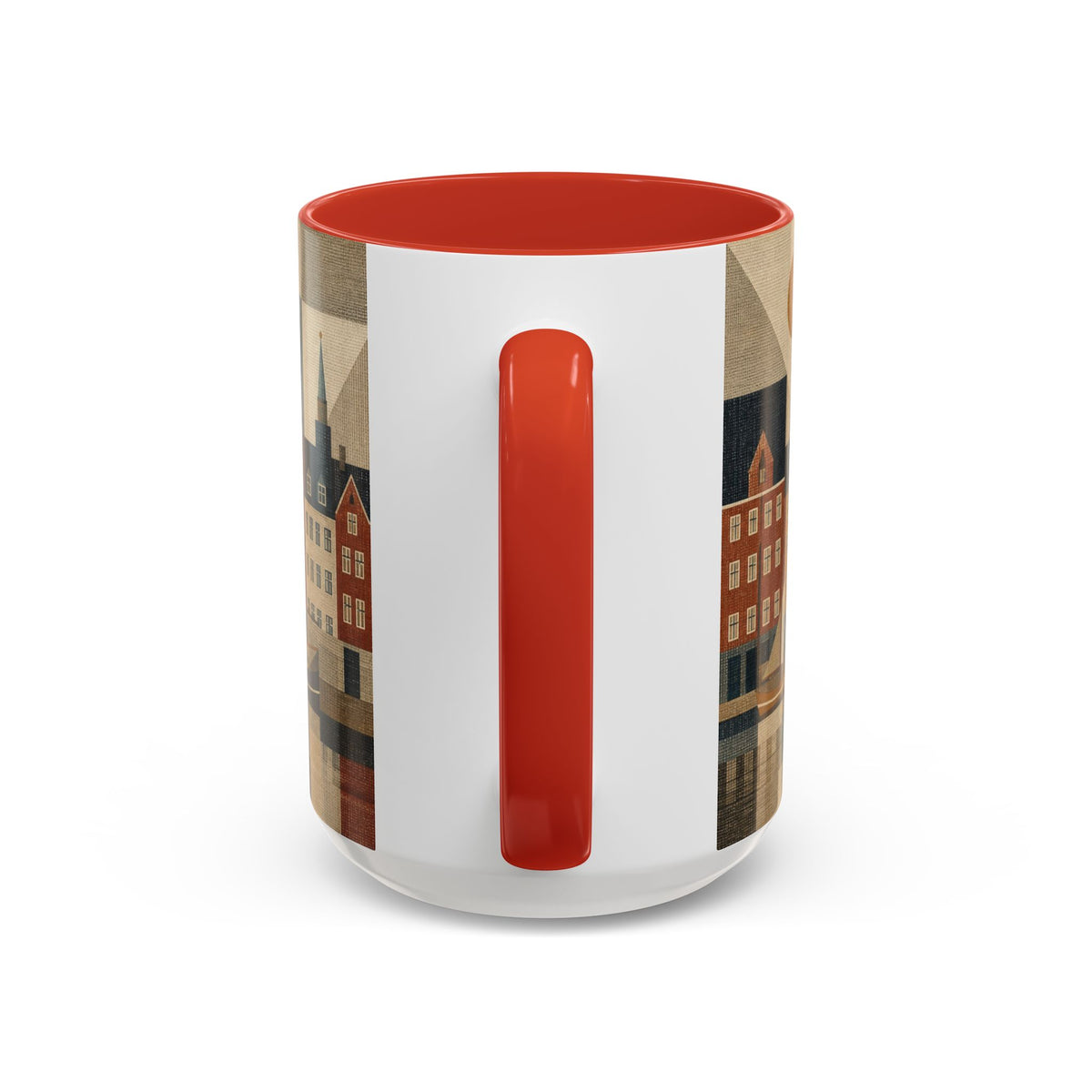 Copenhagen Accent Coffee Mug, Material-Look Travel Art, 11oz 15oz