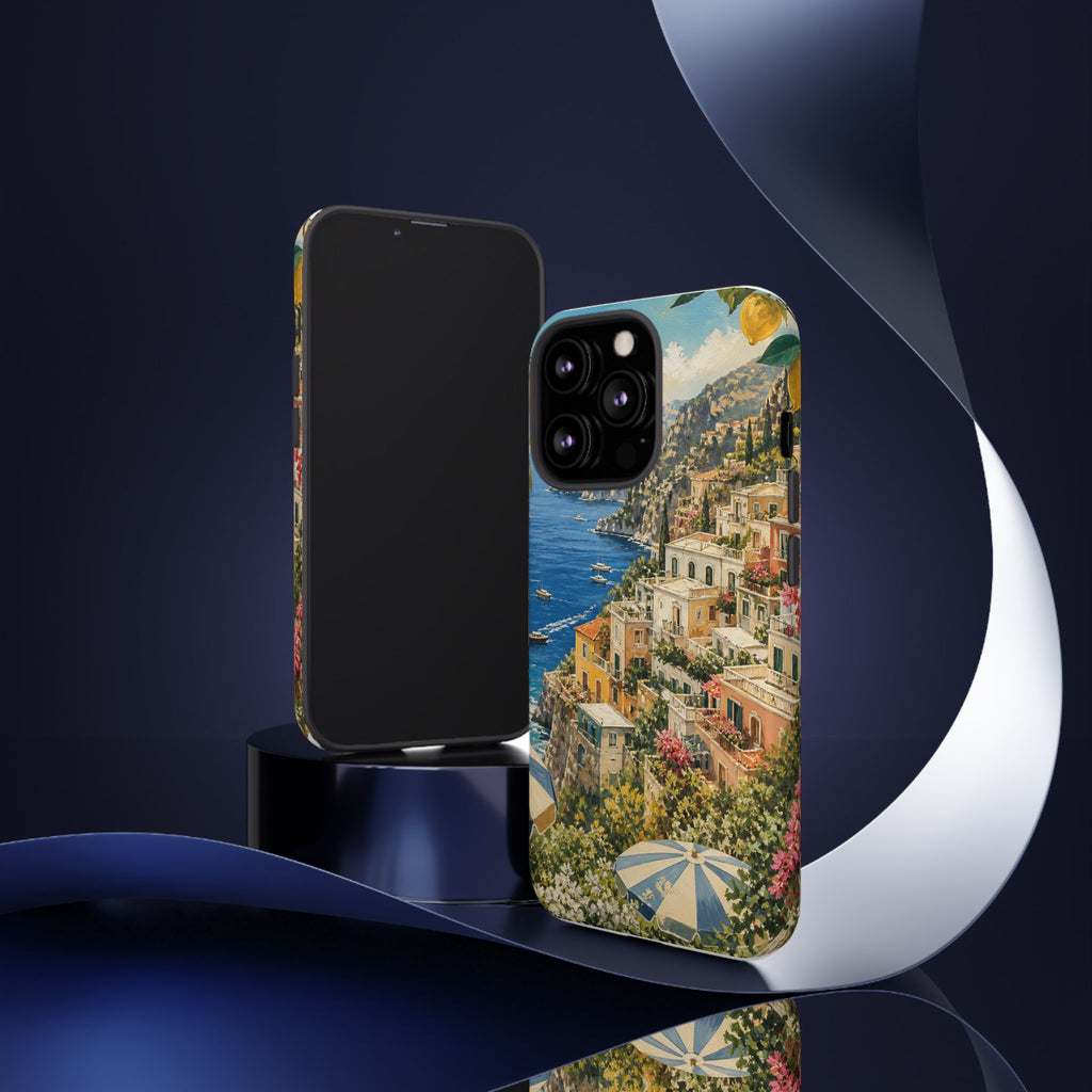 Amalfi Coast Phone Case, Coastal Travel Art, Tough Protective Case, Matte or Glossy