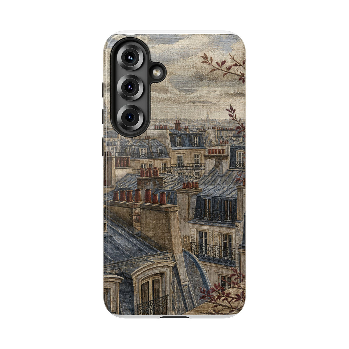 Paris Phone Case, Jacquard-Look Travel Art, Tough Protective Case, Matte or Glossy