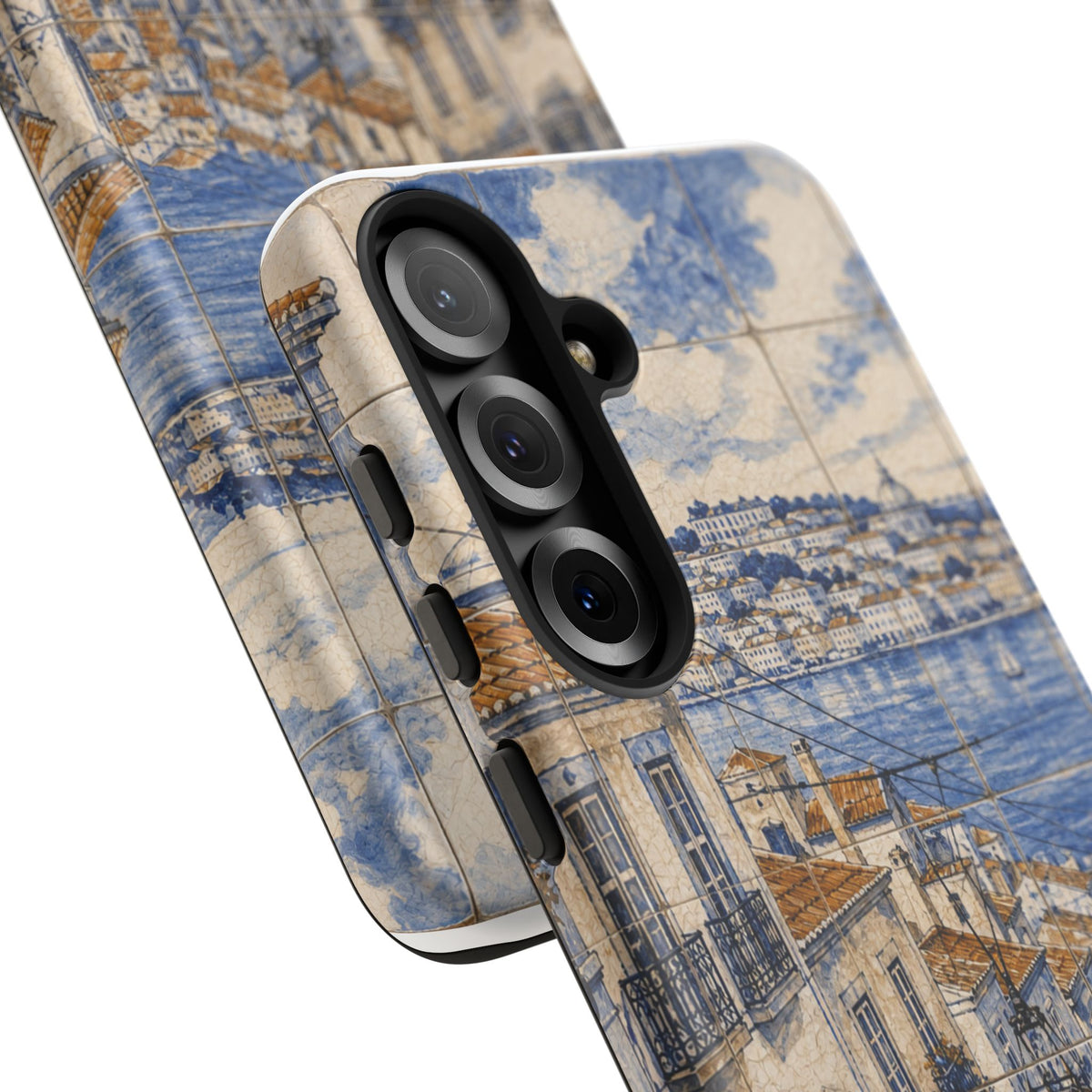 Lisbon Phone Case, Azulejo-Look Travel Art, Tough Protective Case, Matte or Glossy