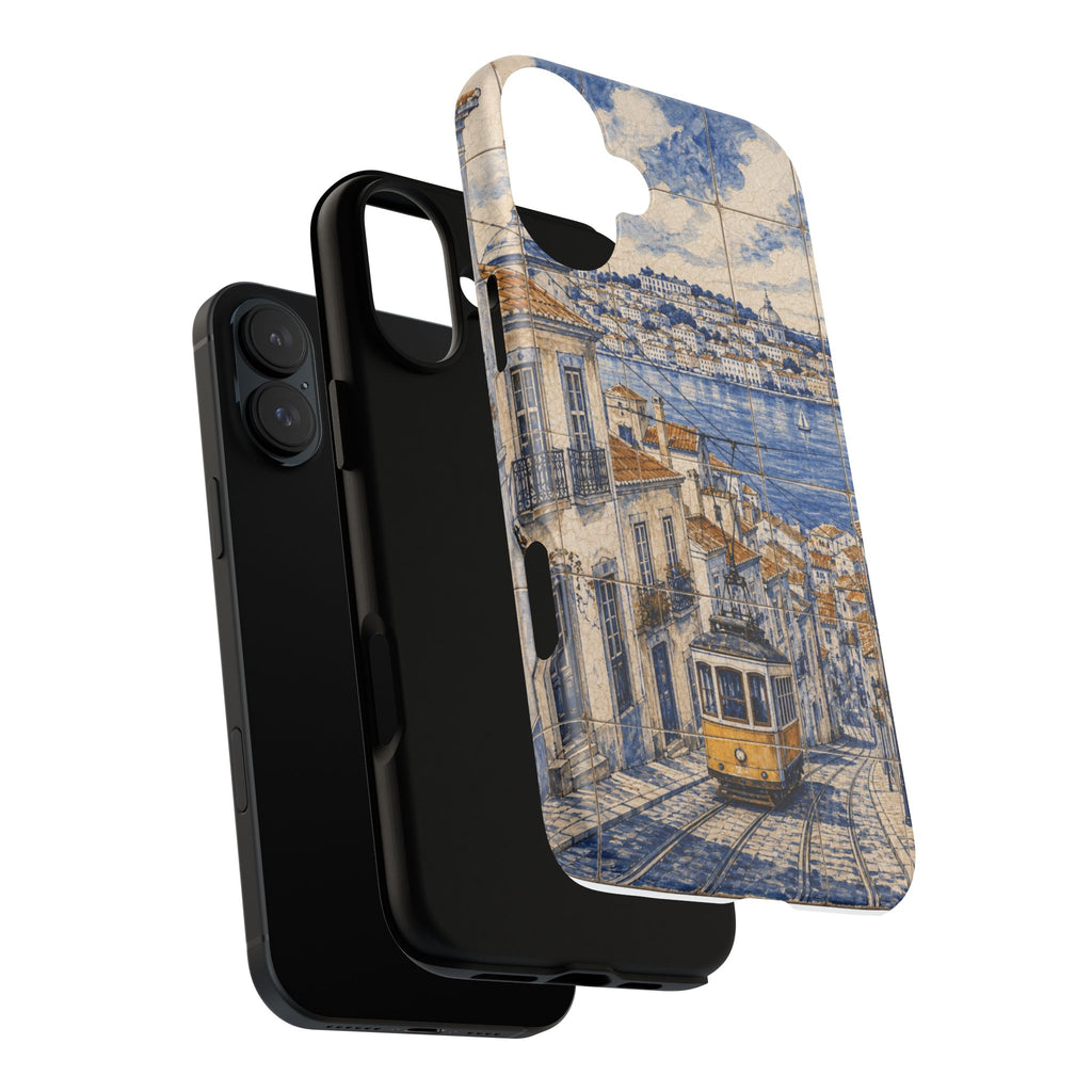 Lisbon Phone Case, Azulejo-Look Travel Art, Tough Protective Case, Matte or Glossy