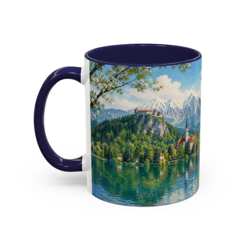 Bled & Ljubljana Accent Coffee Mug, Scenic Travel Art, 11oz 15oz