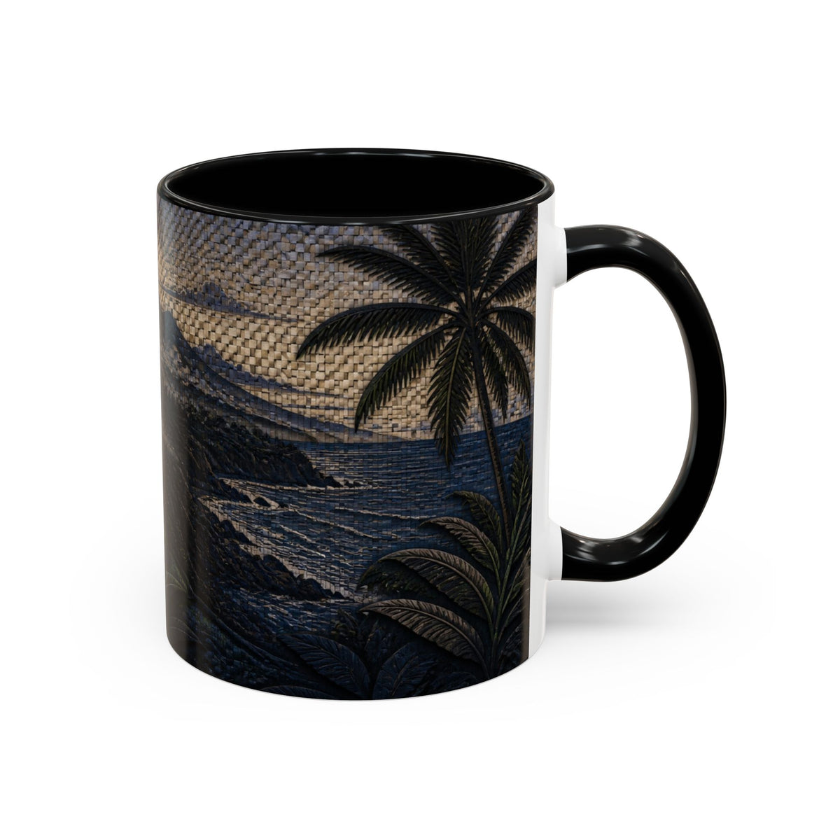Bali Accent Coffee Mug, Material-Look Travel Art, 11oz 15oz