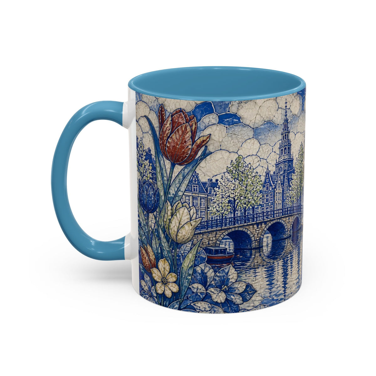 Amsterdam Accent Coffee Mug, Material-Look Travel Art, 11oz 15oz