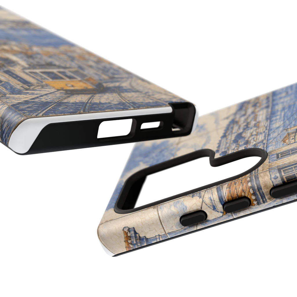 Lisbon Phone Case, Azulejo-Look Travel Art, Tough Protective Case, Matte or Glossy