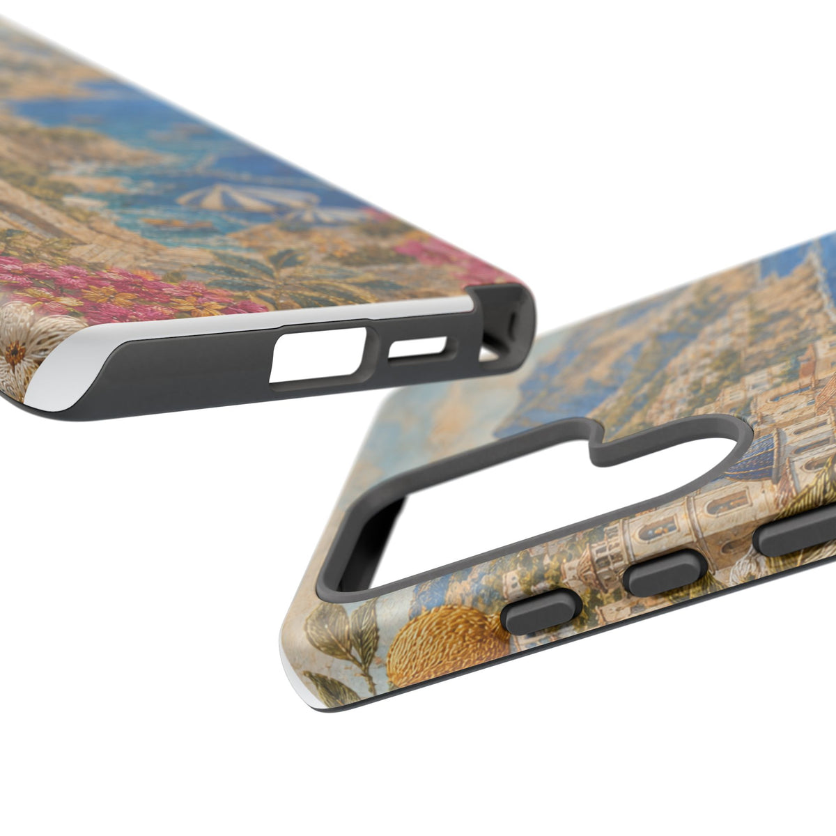 Amalfi Coast Phone Case, Fresco Embroidery-Look Art, Tough Protective Case