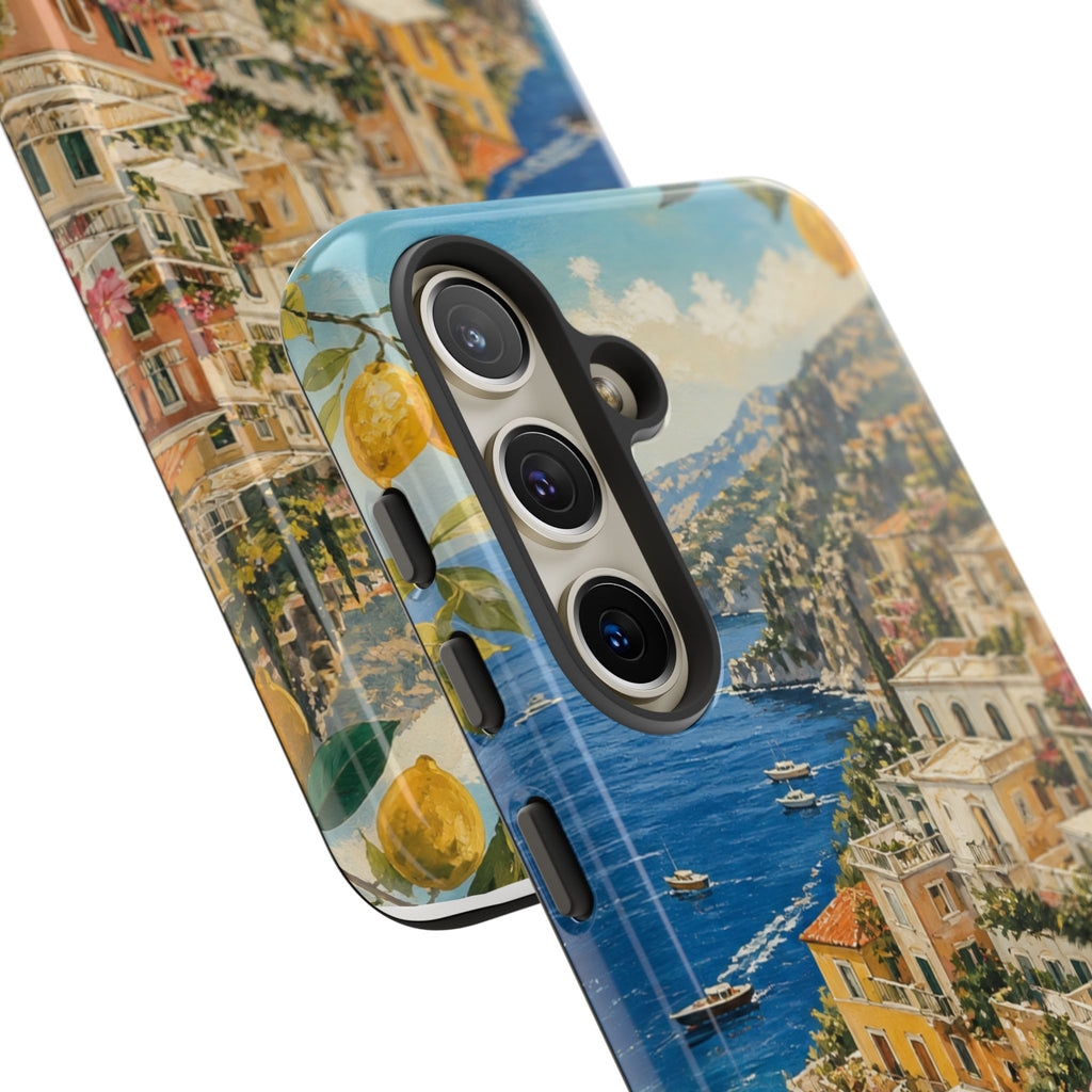 Amalfi Coast Phone Case, Coastal Travel Art, Tough Protective Case, Matte or Glossy