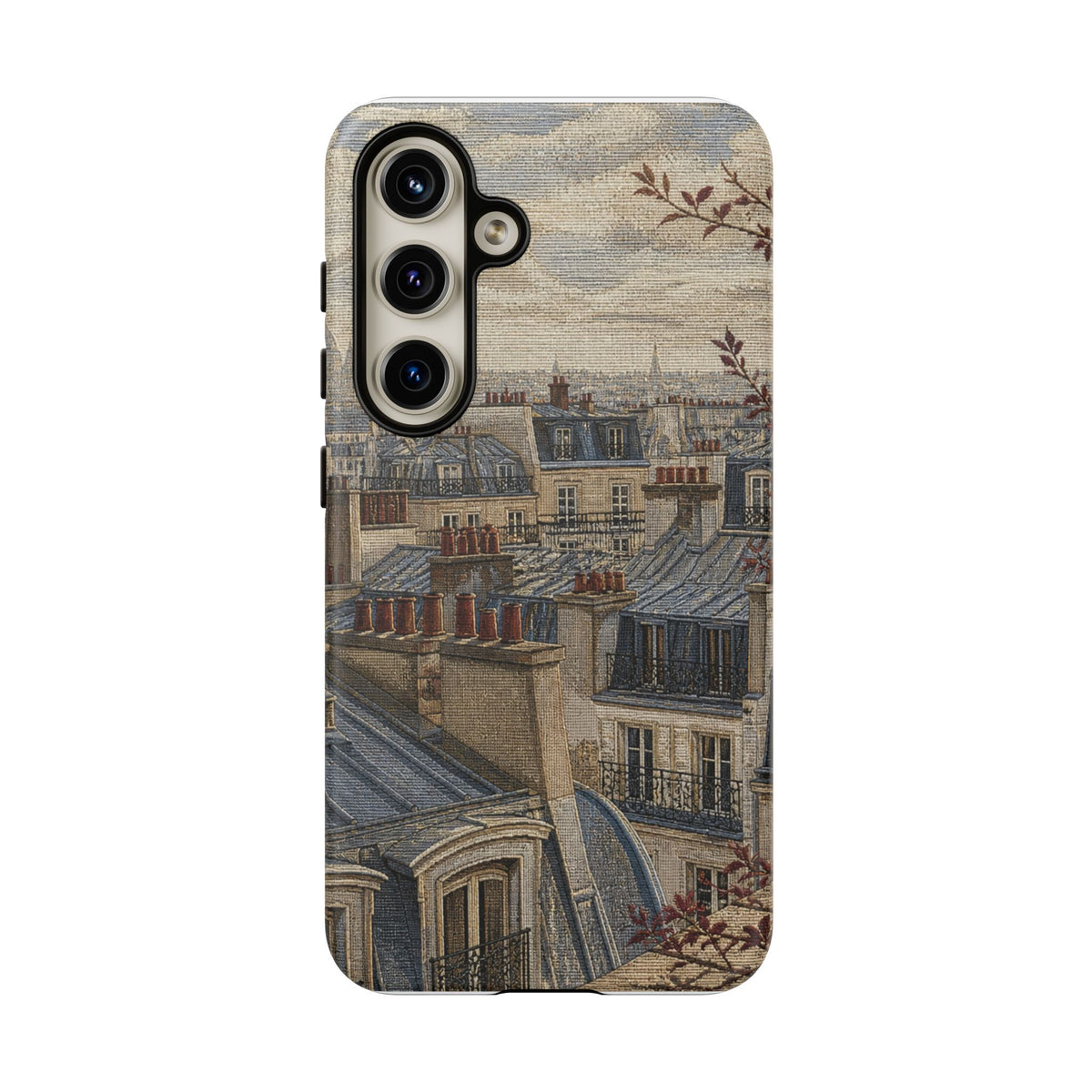 Paris Phone Case, Jacquard-Look Travel Art, Tough Protective Case, Matte or Glossy