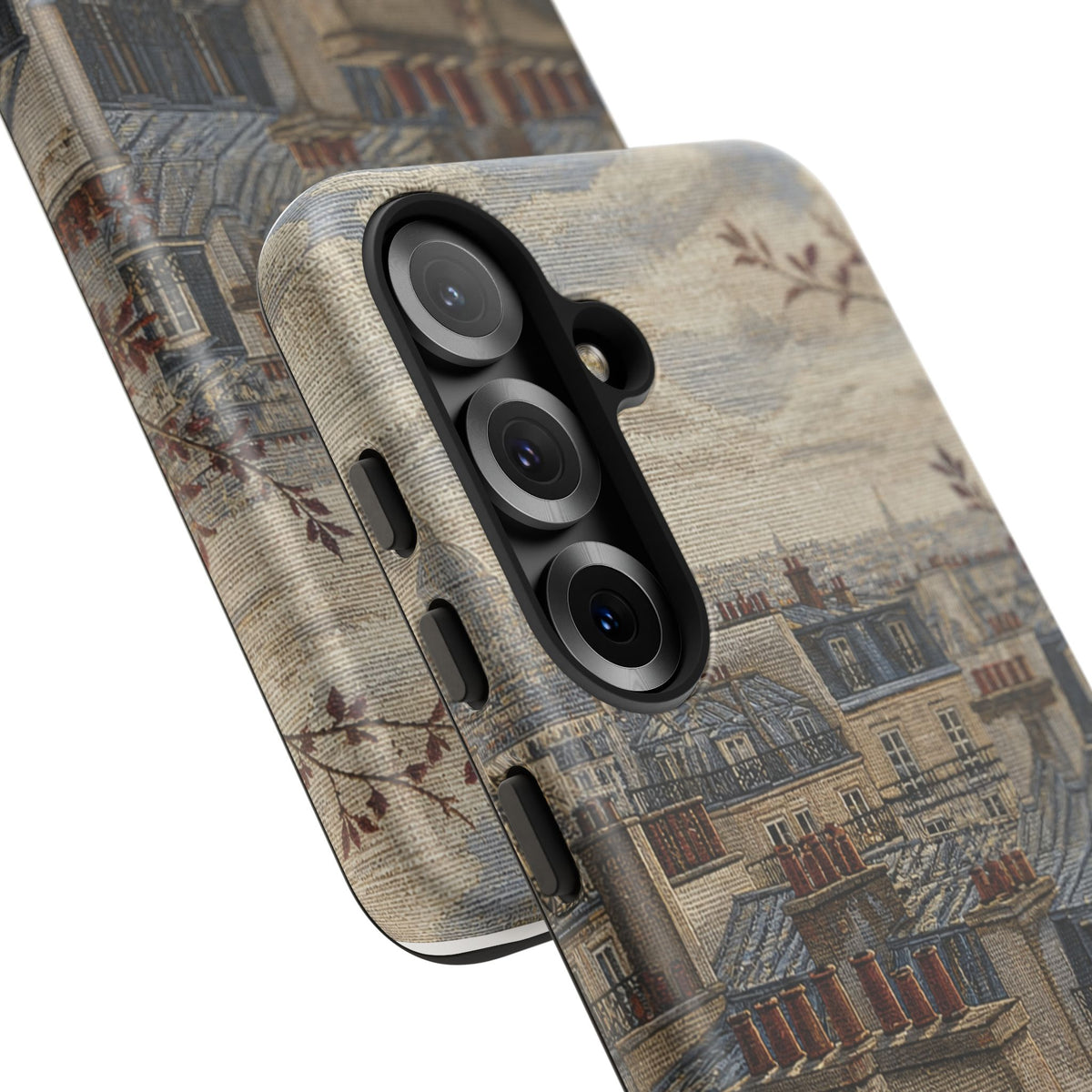 Paris Phone Case, Jacquard-Look Travel Art, Tough Protective Case, Matte or Glossy