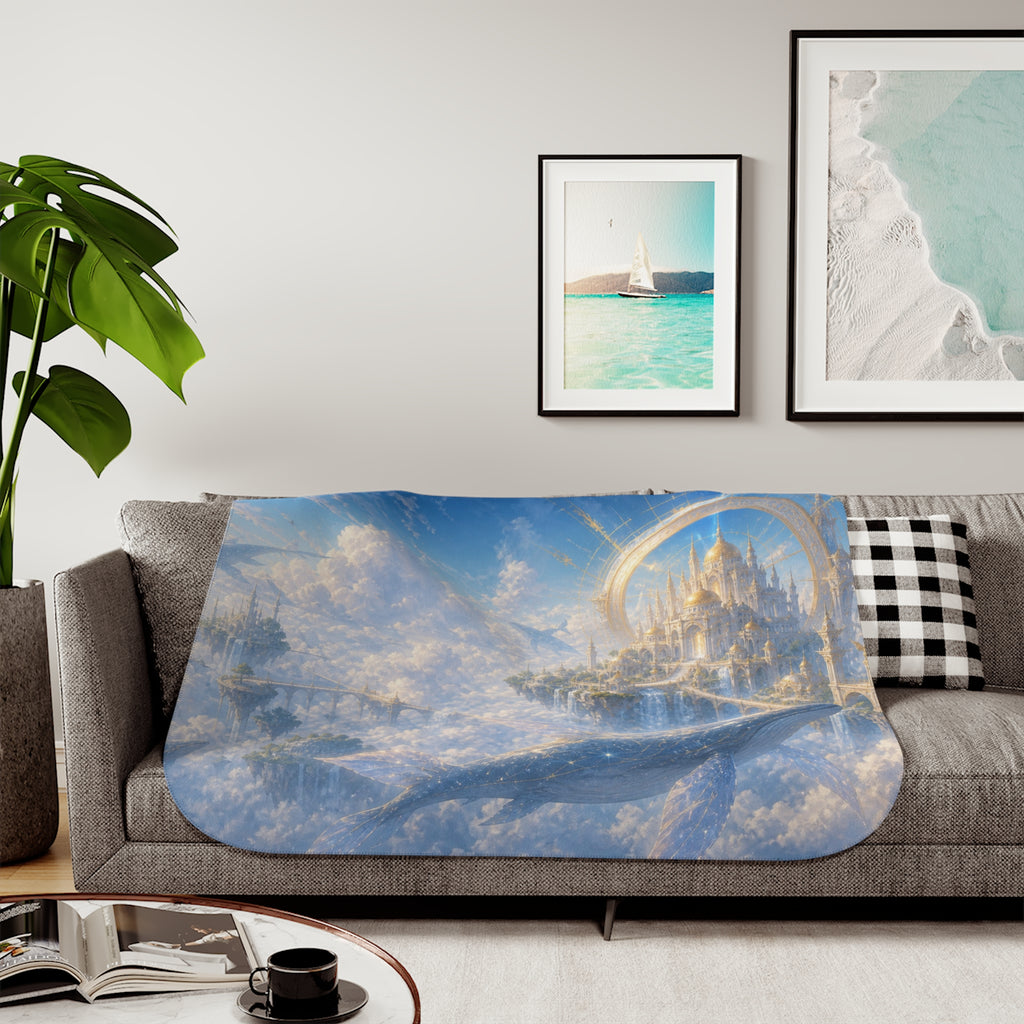 The Palace of Skywhales Fantasy Sherpa Blanket