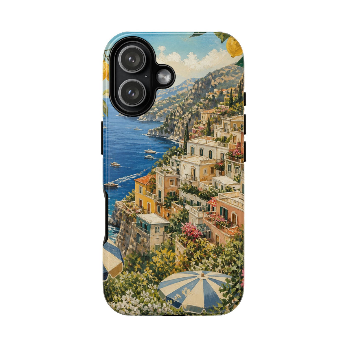 Amalfi Coast Phone Case, Coastal Travel Art, Tough Protective Case, Matte or Glossy