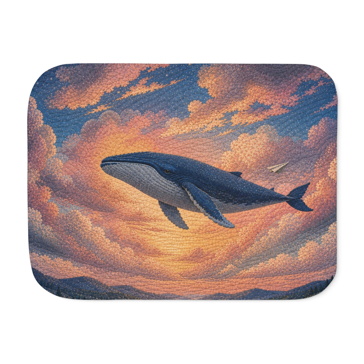 Whale Blanket, Whale Above the Clouds Sherpa Throw, Ocean Nursery Decor, Kids Toddler Blanket, Baby Shower Gift, Storybook Nursery