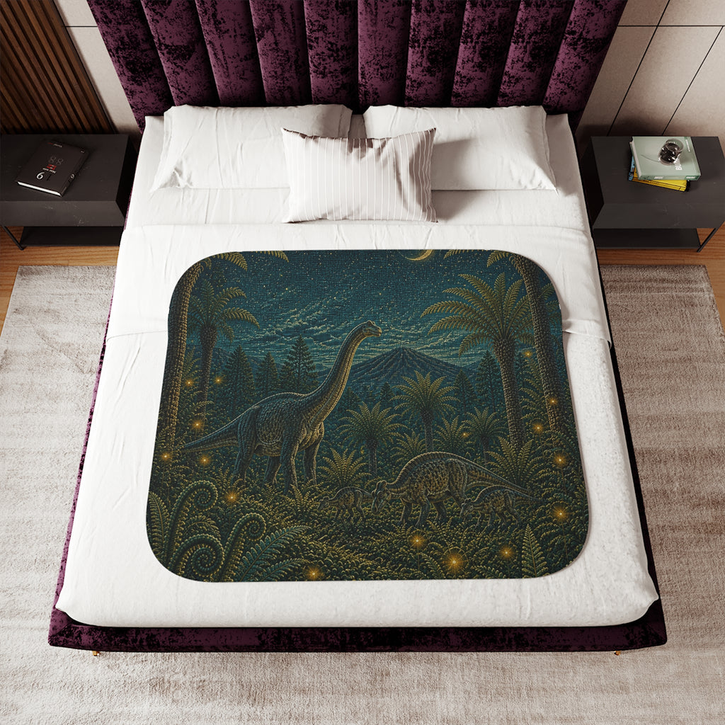 Dinosaur Blanket Toddler Boy, Dinosaur Garden Sherpa Throw Blanket, Dino Nursery Decor, Kids Blanket, Baby Shower Gift Boy