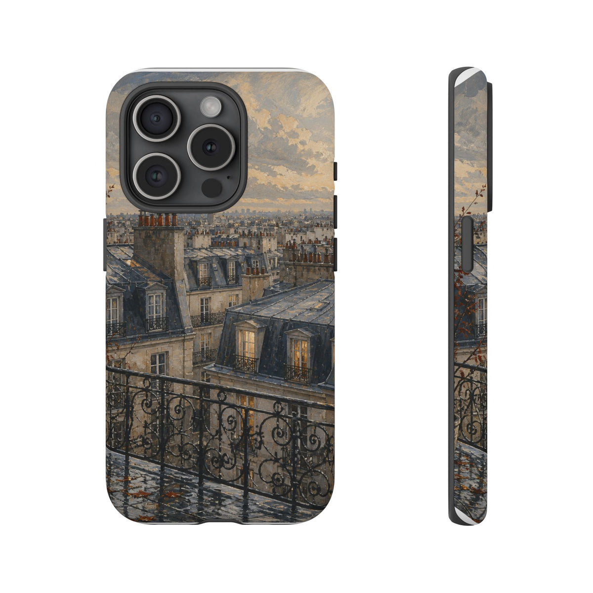 Paris Phone Case, Rooftop Travel Art, Tough Protective Case, Matte or Glossy