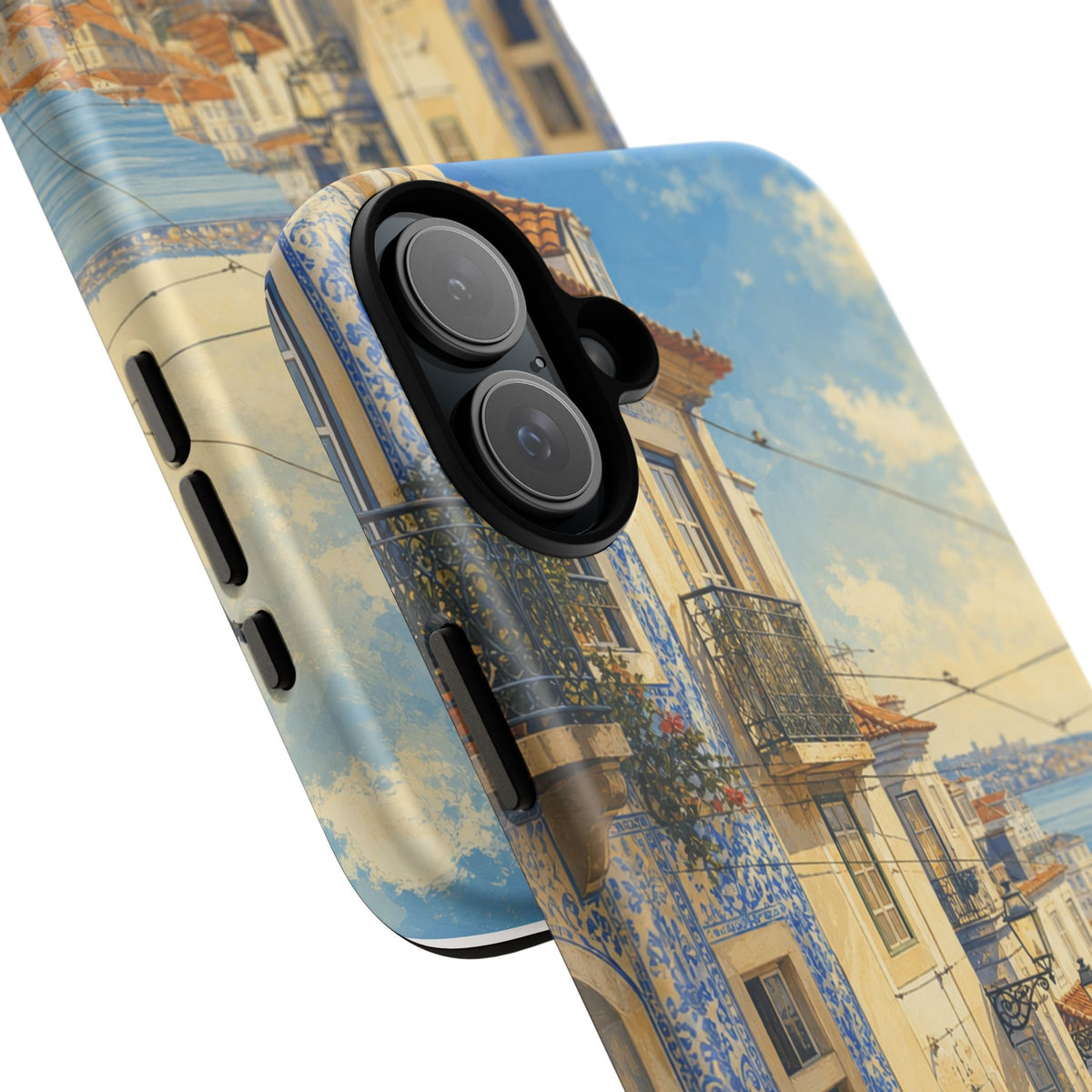 Lisbon Phone Case, Tram Street Travel Art, Tough Protective Case, Matte or Glossy