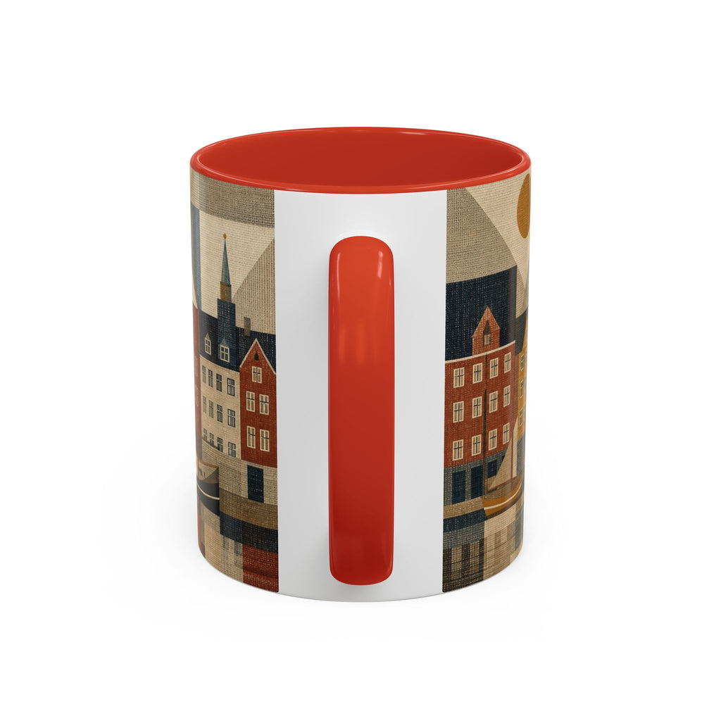 Copenhagen Accent Coffee Mug, Material-Look Travel Art, 11oz 15oz