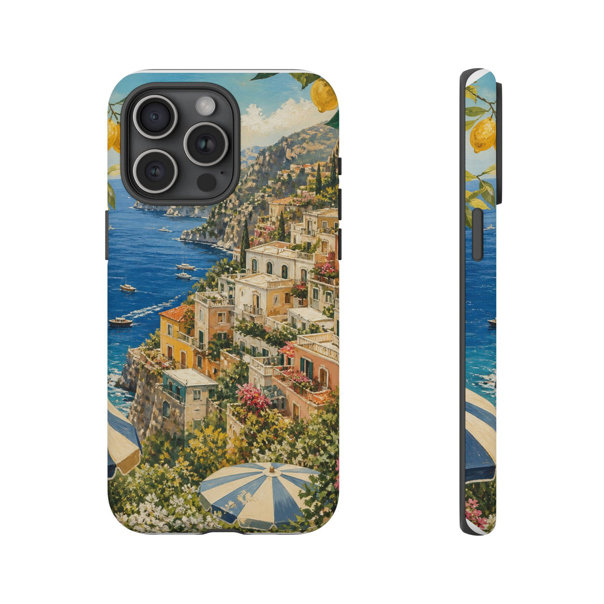 Amalfi Coast Phone Case, Coastal Travel Art, Tough Protective Case, Matte or Glossy