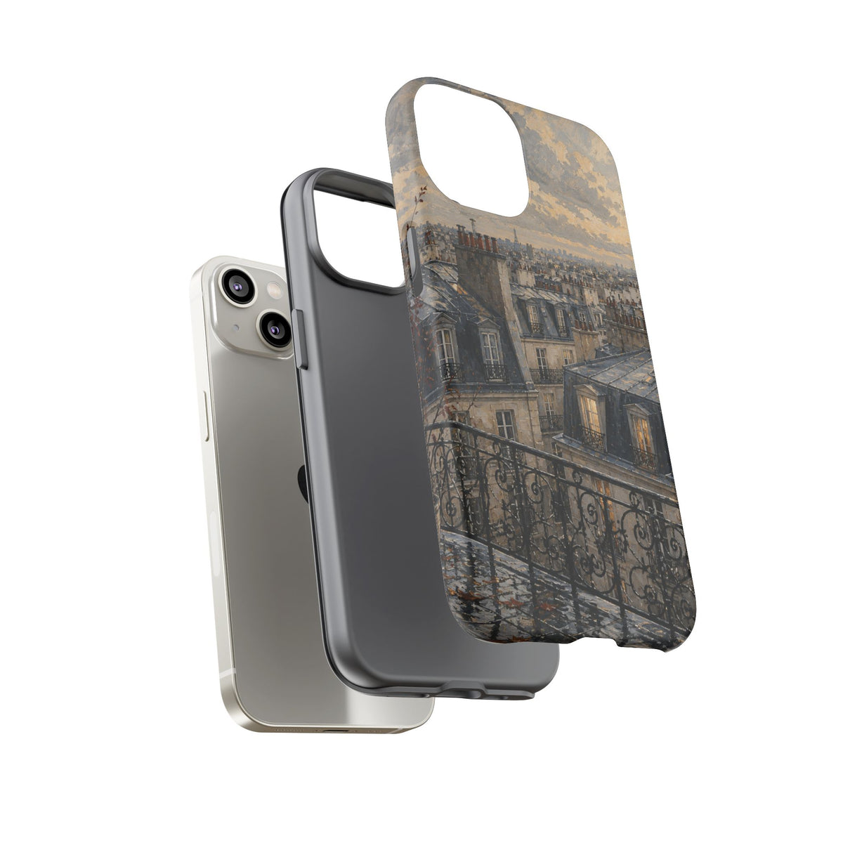 Paris Phone Case, Rooftop Travel Art, Tough Protective Case, Matte or Glossy