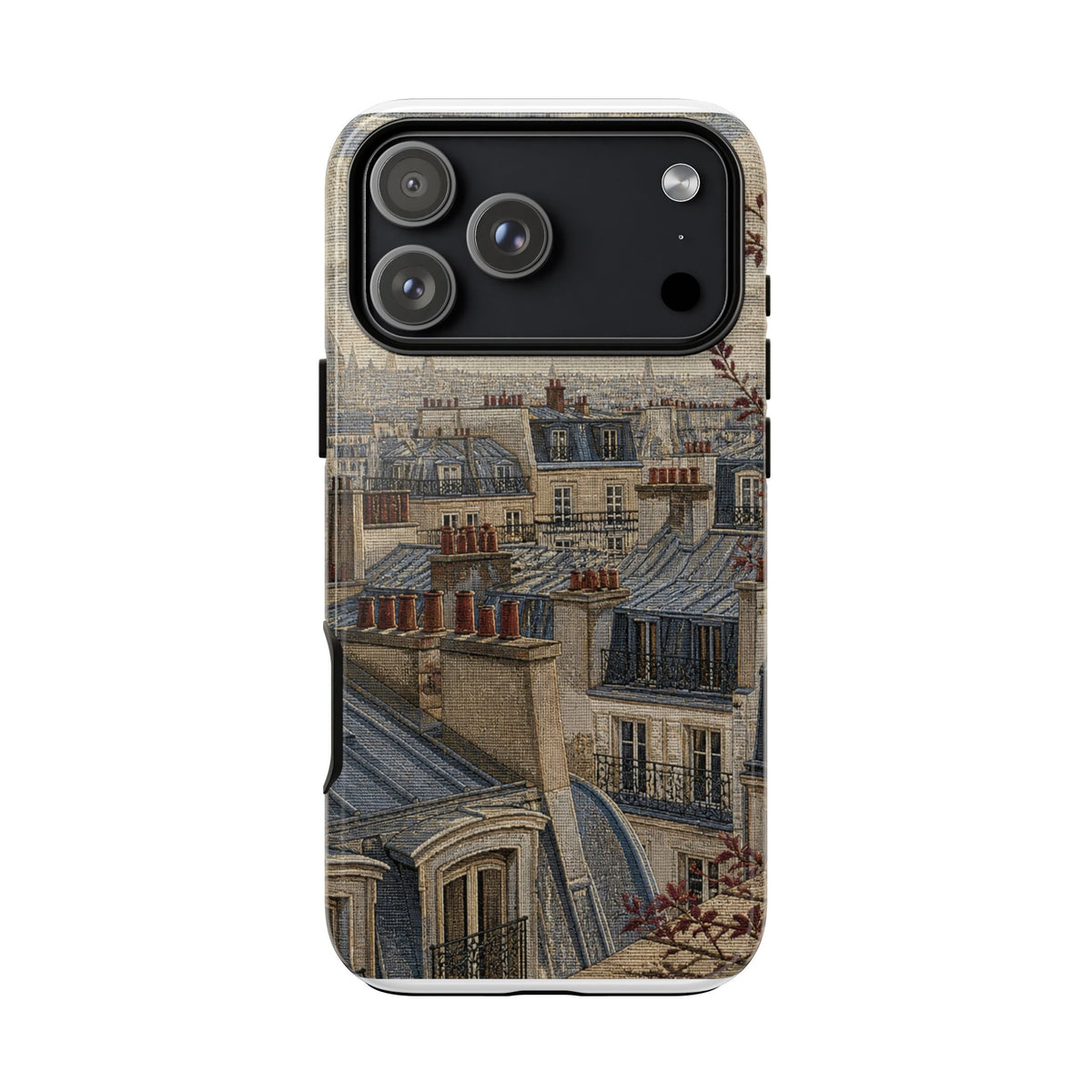 Paris Phone Case, Jacquard-Look Travel Art, Tough Protective Case, Matte or Glossy