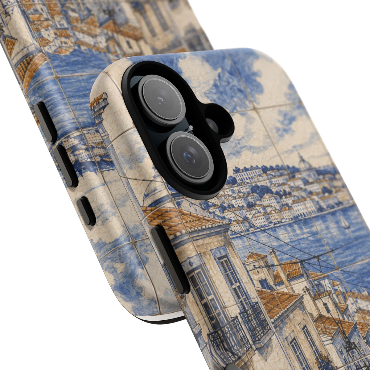 Lisbon Phone Case, Azulejo-Look Travel Art, Tough Protective Case, Matte or Glossy