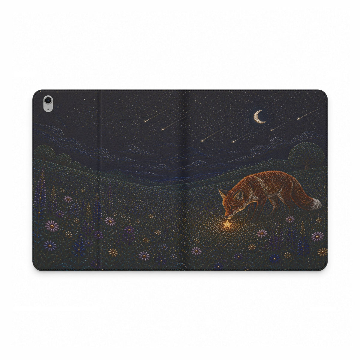 Fox iPad Case, Fox and the Falling Stars Folio, Vegan Leather Tablet Case with Card Pockets, Woodland Gift for Her