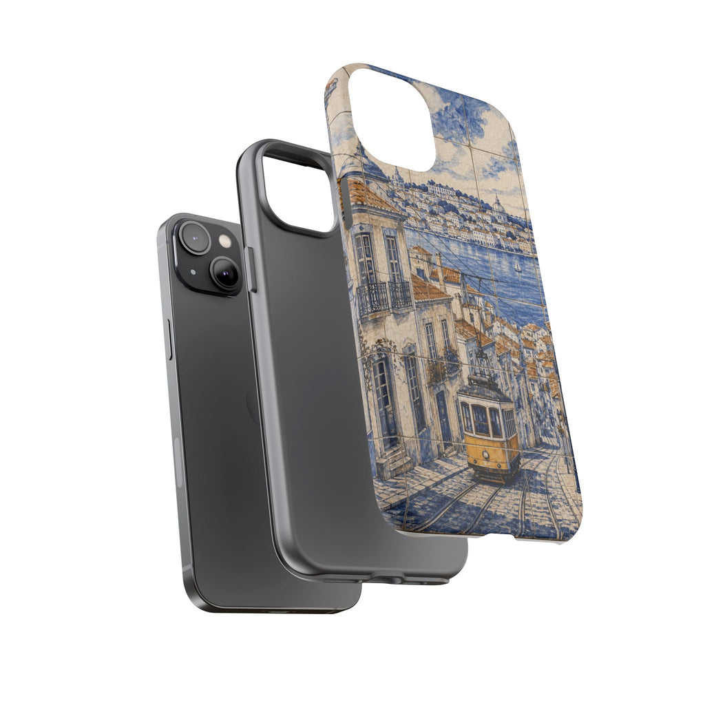 Lisbon Phone Case, Azulejo-Look Travel Art, Tough Protective Case, Matte or Glossy