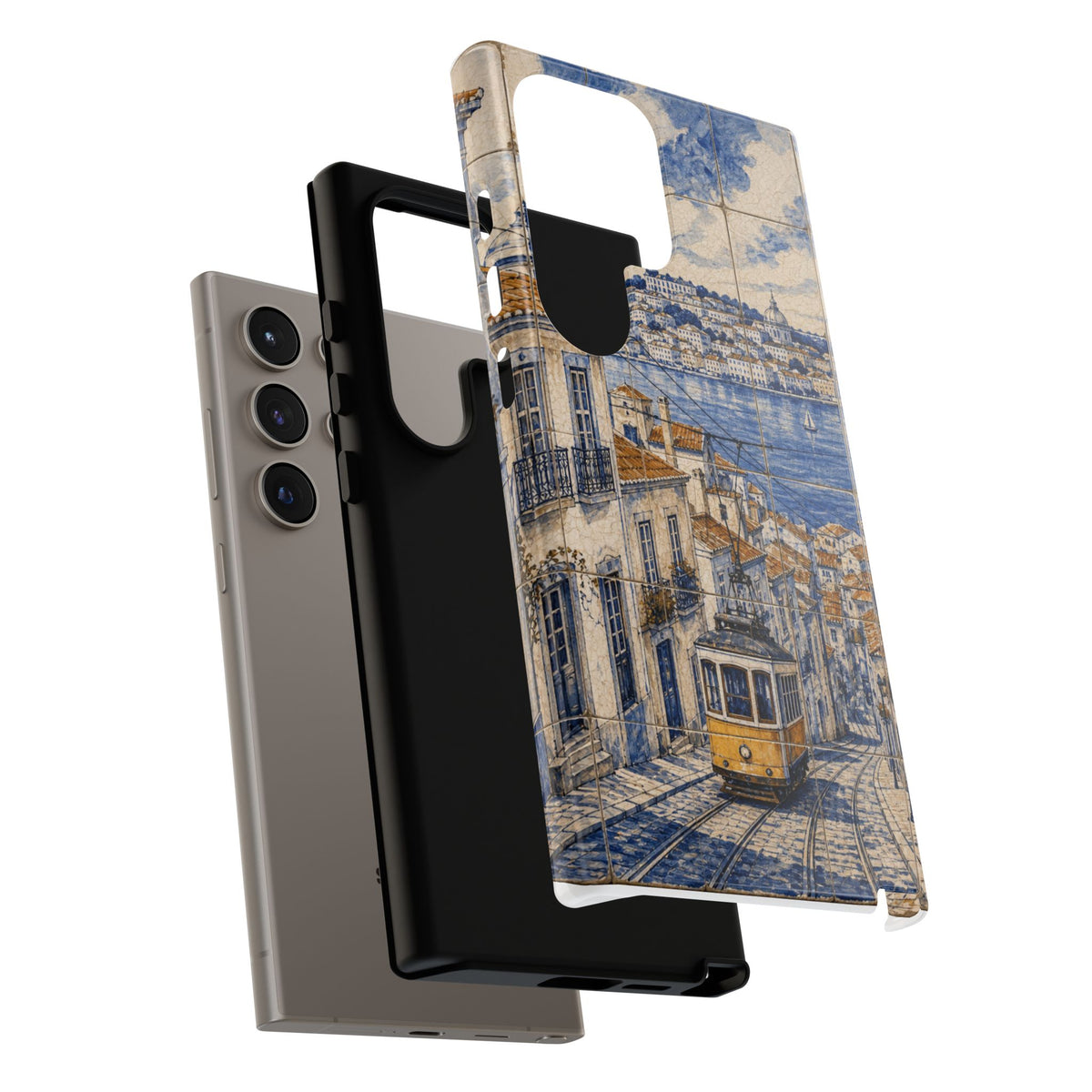Lisbon Phone Case, Azulejo-Look Travel Art, Tough Protective Case, Matte or Glossy