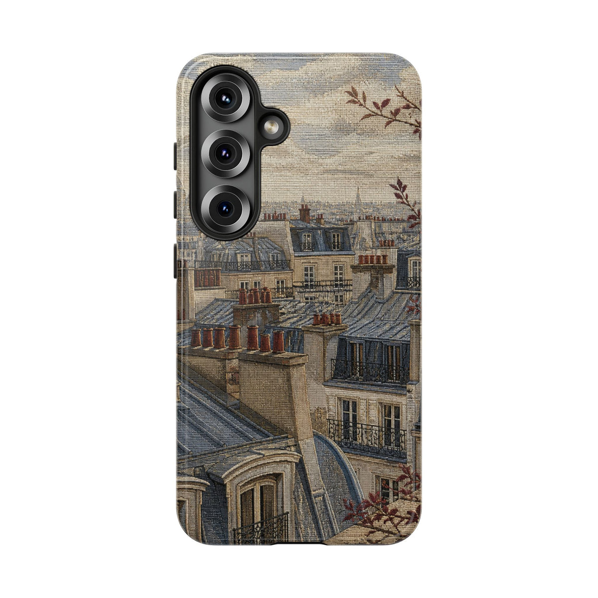 Paris Phone Case, Jacquard-Look Travel Art, Tough Protective Case, Matte or Glossy
