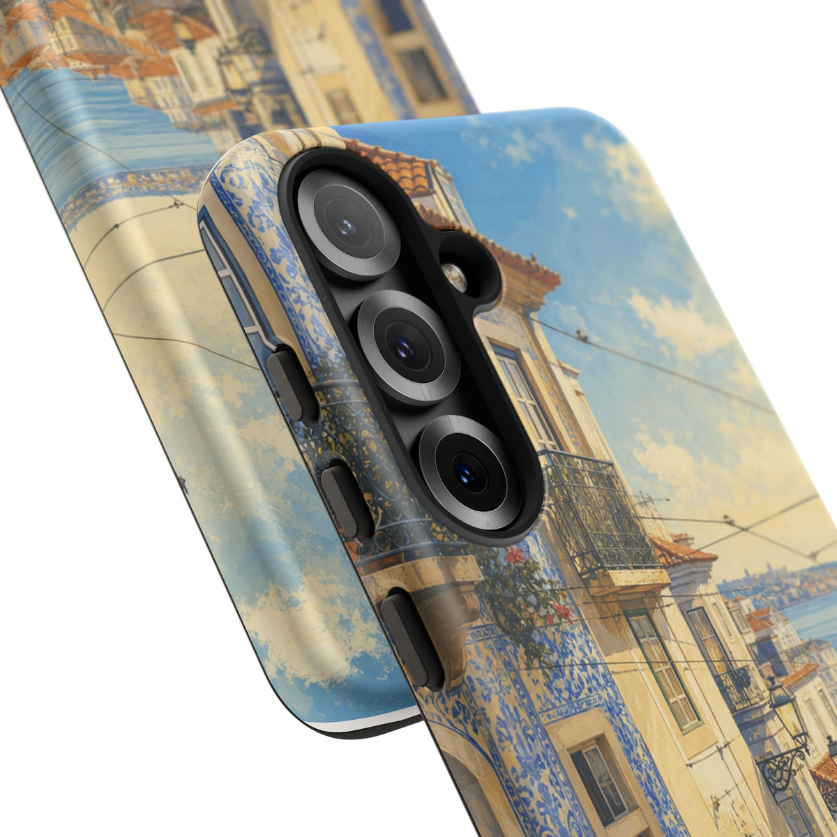 Lisbon Phone Case, Tram Street Travel Art, Tough Protective Case, Matte or Glossy
