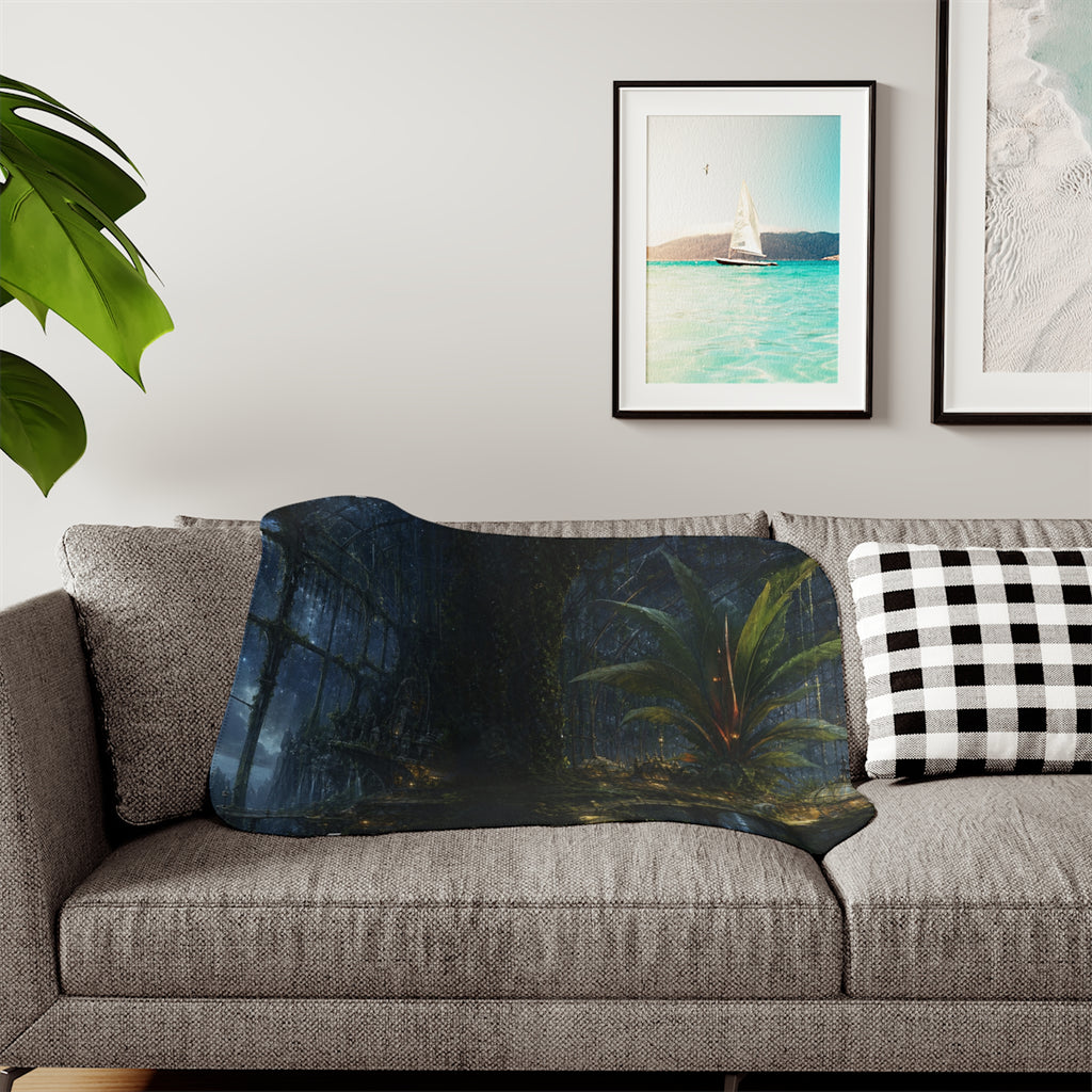 The Greenhouse at World's End Fantasy Sherpa Blanket