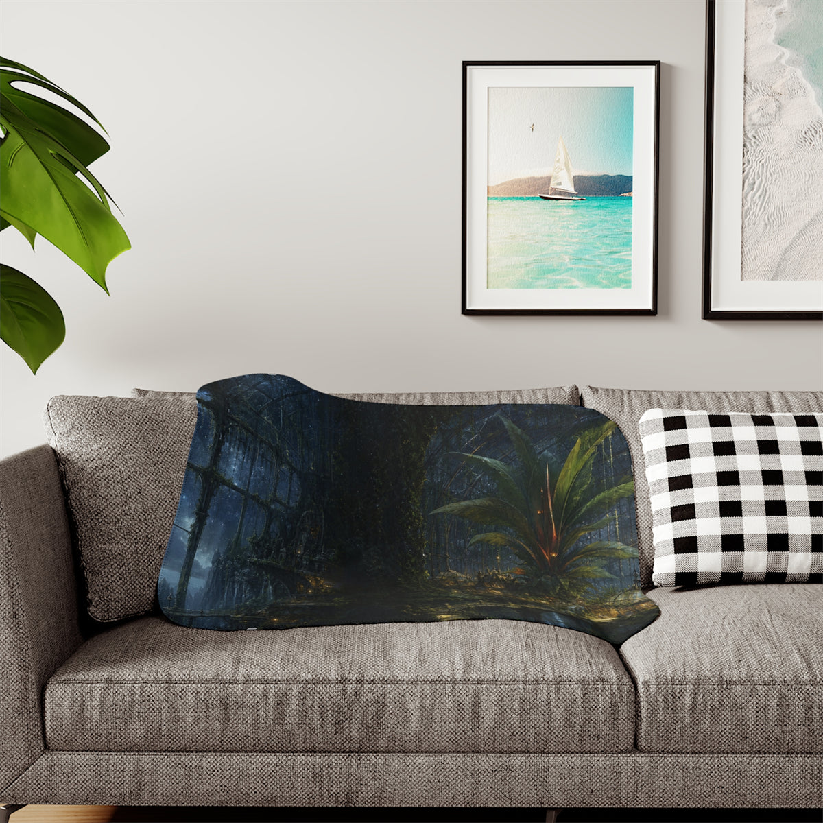 The Greenhouse at World's End Fantasy Sherpa Blanket