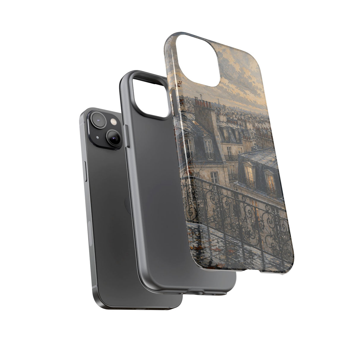 Paris Phone Case, Rooftop Travel Art, Tough Protective Case, Matte or Glossy