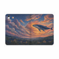 Whale iPad Case, Whale Above the Clouds Folio, Vegan Leather Tablet Case, Ocean Gift, Whimsical Tech Gift