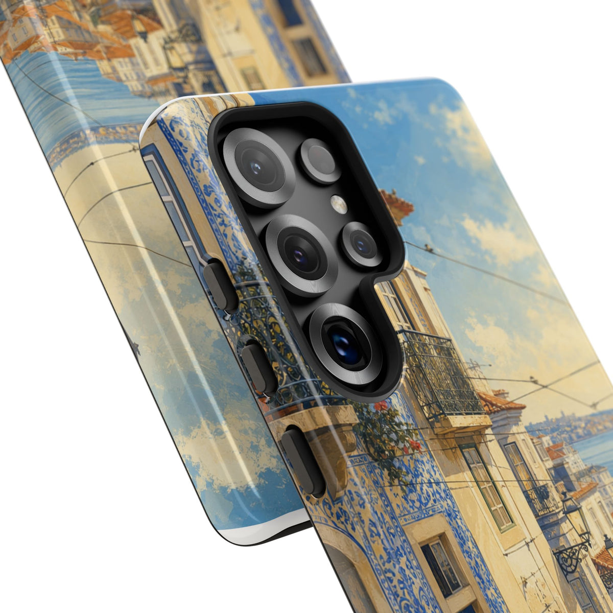 Lisbon Phone Case, Tram Street Travel Art, Tough Protective Case, Matte or Glossy
