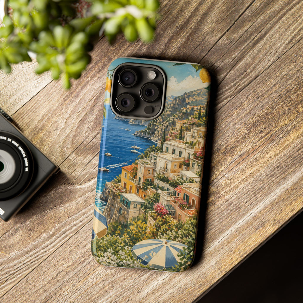 Amalfi Coast Phone Case, Coastal Travel Art, Tough Protective Case, Matte or Glossy