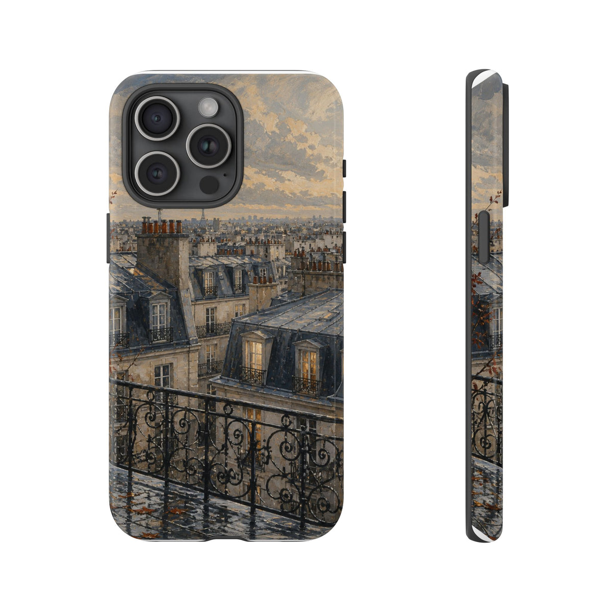 Paris Phone Case, Rooftop Travel Art, Tough Protective Case, Matte or Glossy